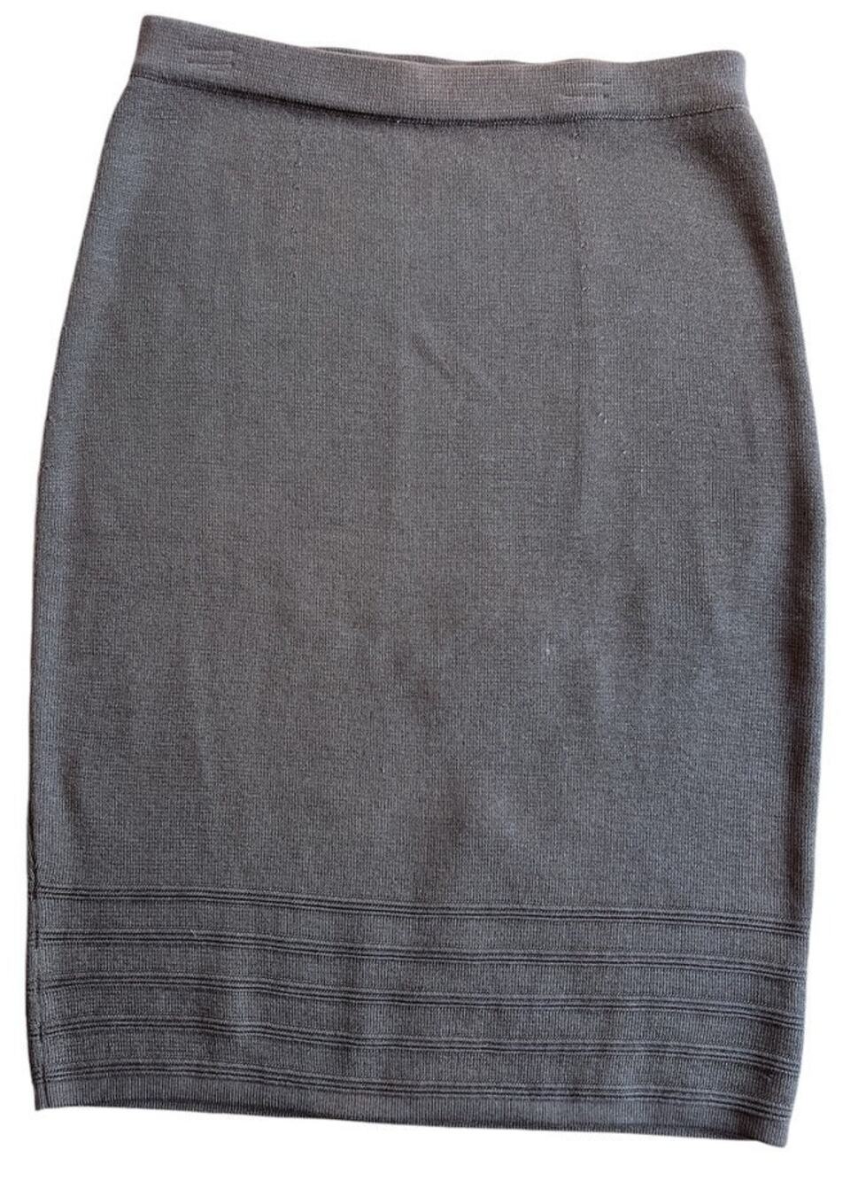 Peruvian Connection Anthro Pima Cotton Knit Skirt S Mushroom Brown Work Career
